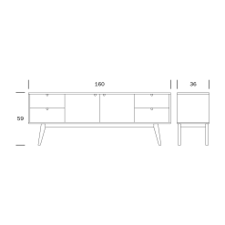 Tv-taso Notte 8 Tv-taso Notte -Muut kalusteet Myynti 2023 Notte tv taso mitat