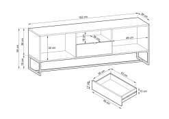 TV Taso Fore, 153 Cm -Muut kalusteet Myynti 2023 fore tv taso mittakuva