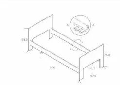 Sänky Seniori, 80x200 Cm -Muut kalusteet Myynti 2023 sankykaavakuva
